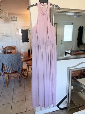 charmeuse flutter sleeve a line bridesmaid dress Betty Flutter Sleeve Charmeuse Dress A-Line Maxi main image 0